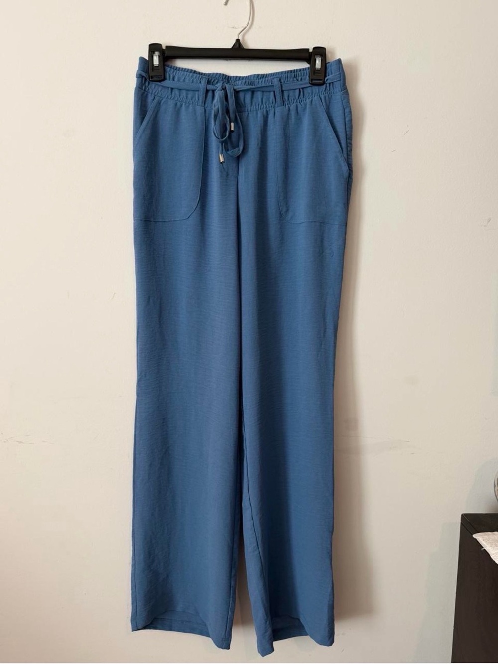 Women's Wide-Leg Drawstring Pants in Dusty Blue